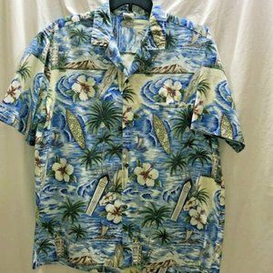 Vintage Royal Creations Long Board Surf Hawaiian Shirt Sz XL Christmas in Hawaii